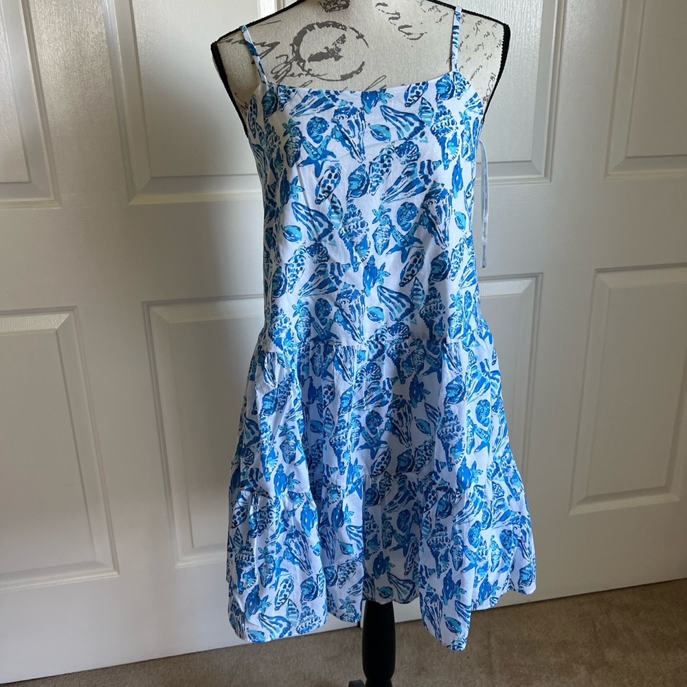 NWT Lilly Pulitzer Resort White Shell Cotton Dress